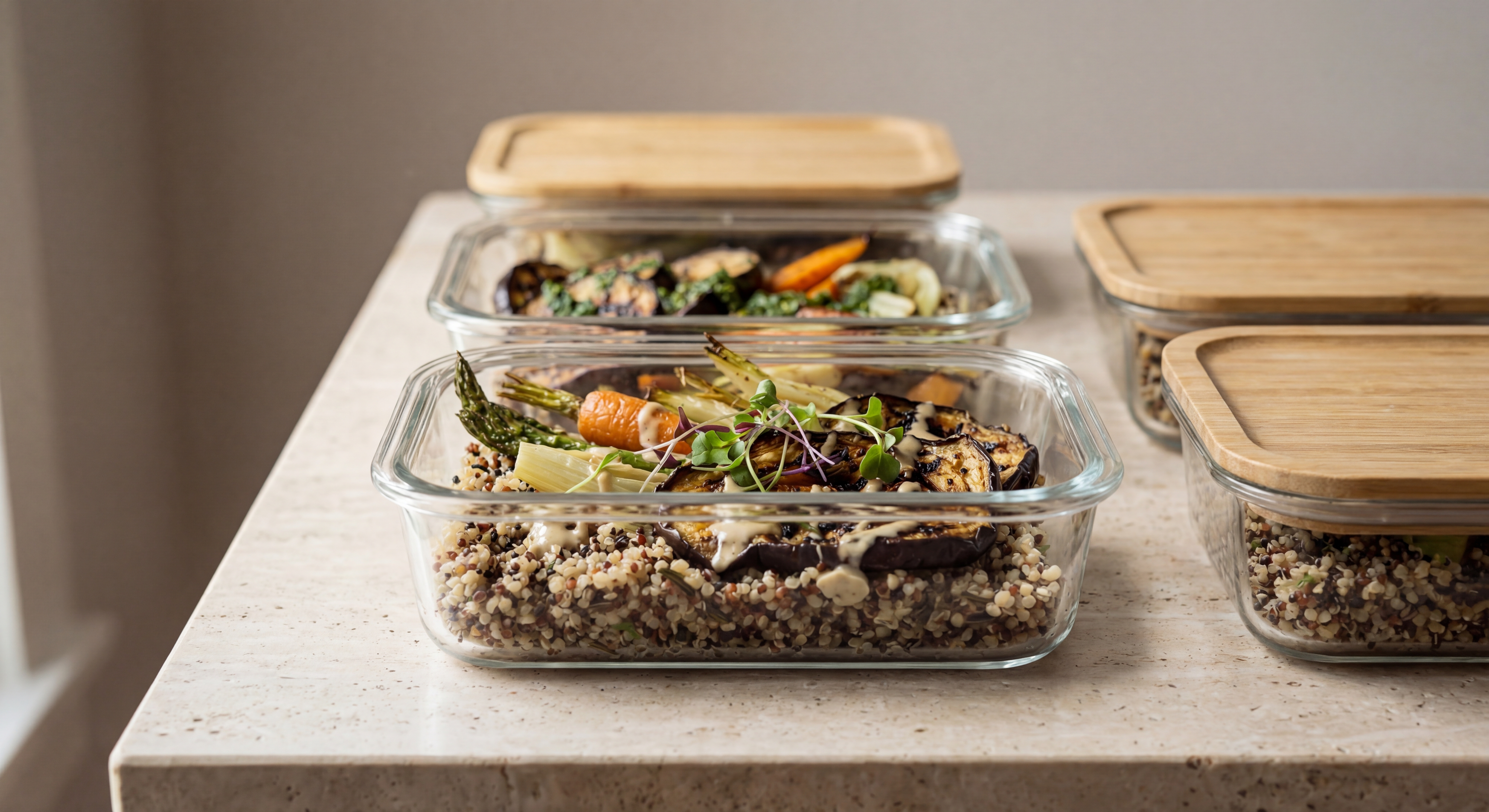 Labelled meal prep containers